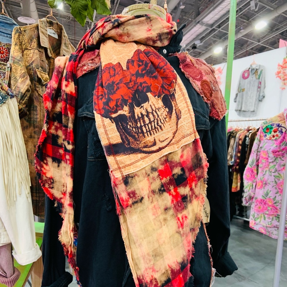 Flannel/Scarf w/Patch Work